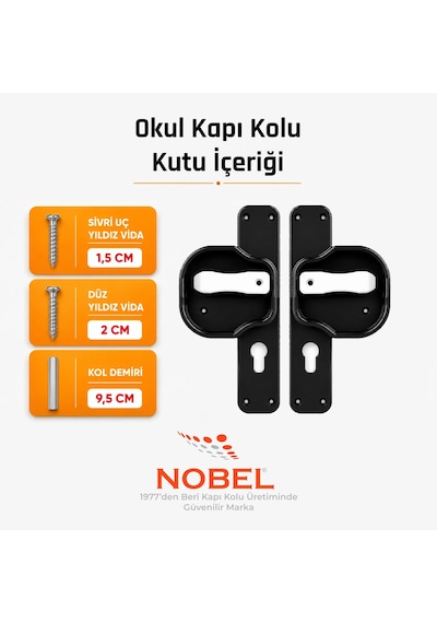 Okul Kapı Kolu Kreş, Anaokulu Ve Sınıf Kapıları İçin Çocuk Korumalı Emniyetli Dayanıklı Plastik Kapı Kolu - Siyah- Beyaz 5 Adet