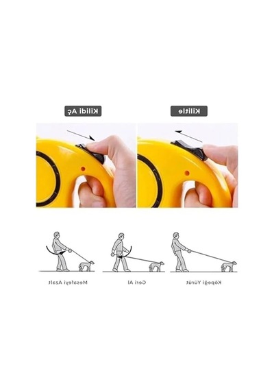 Geri Çekilebilir 5 Metre Köpek Tasması, Dayanıklı Ve Ergonomik