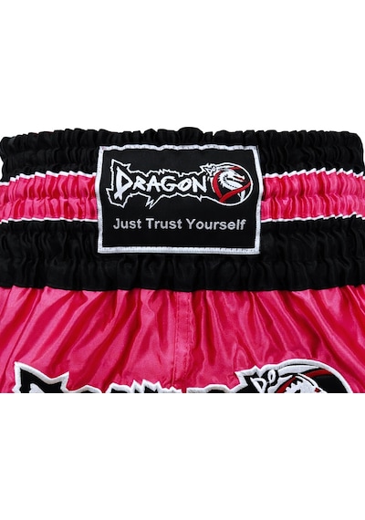 Dragondo Mt3075 Retro Neo Kick Boks Şortu Muay Thai Şort Pembe