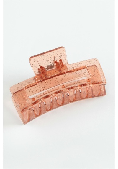 Dikdörtgen Şeffaf Renkli Mandal Toka 8 Cm Pembe