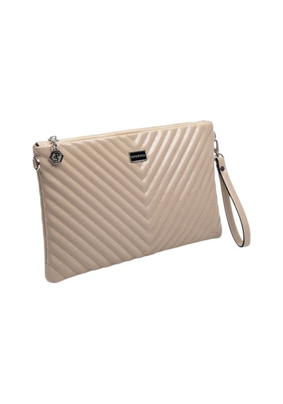 Silver Polo Crash Vizon Kapitone V Kadın Portföy Ve Clutch El Çantası Sp1034