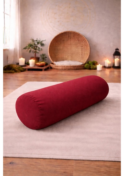 Yuvarlak Zafu Meditasyon Minderi & Bolster Minderi İkili Yoga Meditasyon Minder Seti Bordo