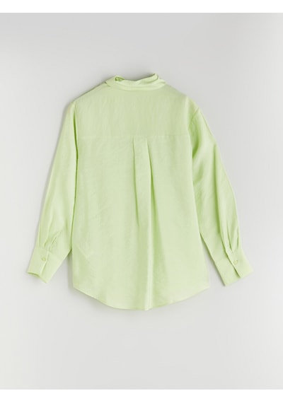 Lcwaıkıkı Classic Sarı Modal Karışımlı Oversize Kadın Gömlek