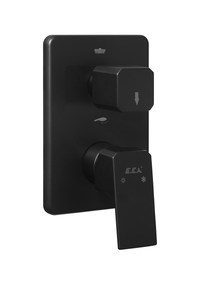 Eca Royal Ankastre Banyo Bataryası Sıva Üstü 2 Yollu Mat Siyah 102167221C1-Kde Siyah