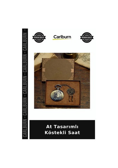 At Tasarımlı Köstekli Saat Dekoratif Obje Kutu İçerikli Erkek Aksesuar Çok Renkli
