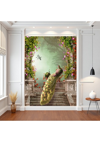 Merdivende Tavus Kuşu Poster Duvar Kağıdı Renkli