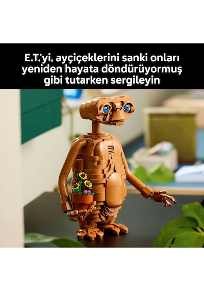 LEGO® Ideas E.T. the Extra-Terrestrial 21370 - Yetişkinler için Işıklı Yapım Parçası İçeren Model Yapım Seti (1226 Parça)