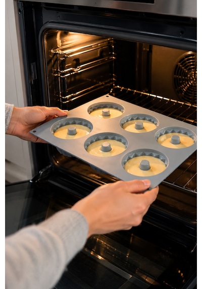 6'lı Muffin Ve Kek Kalıbı - Silikon Muffin Kek Kalıbı - Silikon Yanmaz Yapışmaz Yüksek Isıya Dayanıklı Ekstra Kaliteli Mavi