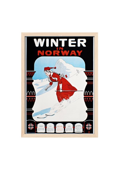 Norway Doğal Ahşap Çerçeveli Poster, Dekoratif Seyahat Duvar Tablosu