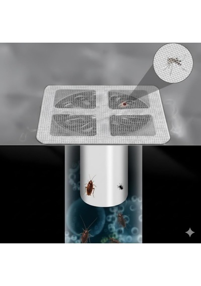 Lexroo 10 Adet Yapışkanlı Banyo Ve Duş Gider Süzgeci Tek Kullanımlık Saç Toplayıcı Filtre Standart