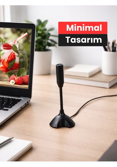 Pc Laptop Uyumlu Oynar Başlıklı Masaüstü Mikrofon 3.5mm Aux