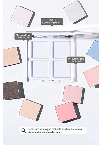 Kişiselleştirilebilir 4'lü Boş Far Paleti Custom Palette Container Diğer