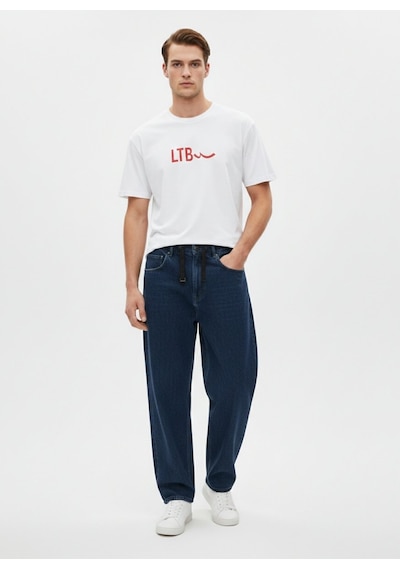Ltb Slogan Baskılı Basic Beyaz T-shırt Beyaz