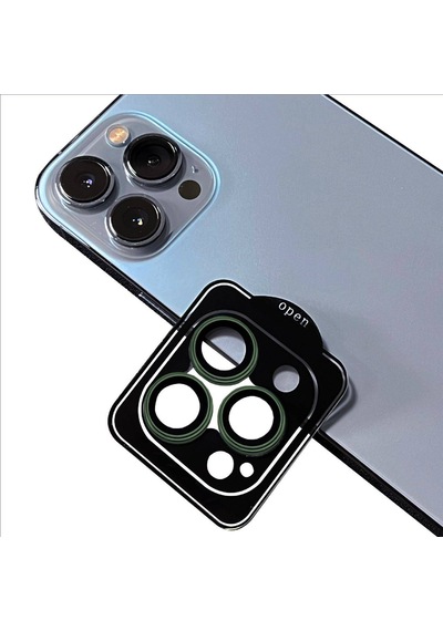 Zore İphone 13 Pro Uyumlu Cl-11 Safir Parmak İzi Bırakmayan Anti-refcloive Kamera Koyu Yeşil