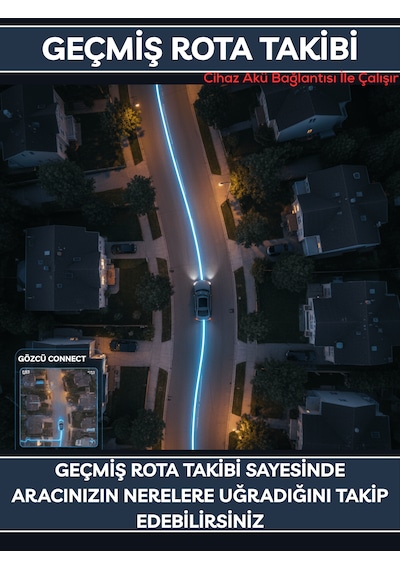 Gözcü Mobil Connect Takip Cihazı Anlık Konum Takibi Geçmişe Dönük Veri Araç Motor Gizli Takip Cihazı Geofenceli