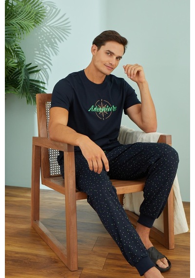 Sevim Erkek Kısa Kol 3 Lü Lacivert Şortlu Pijama Takım C9t9n49 001
