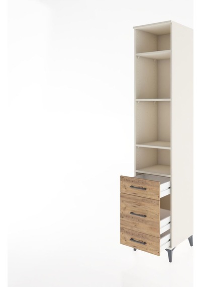 Hyperion Dolap 4 Raflı 3 Çekmeceli 44x44x221 Aytaşı-çam Aytaşı