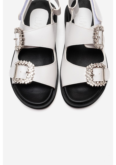 Luvishoes Luvi Shoes Olımpa Beyaz Taşlı Cırtlı Kadın Düz Sandalet Beyaz Luvishoes Luvi Shoes Olımpa Beyaz Taşlı Cırtlı Kadın Düz Sandalet Beyaz