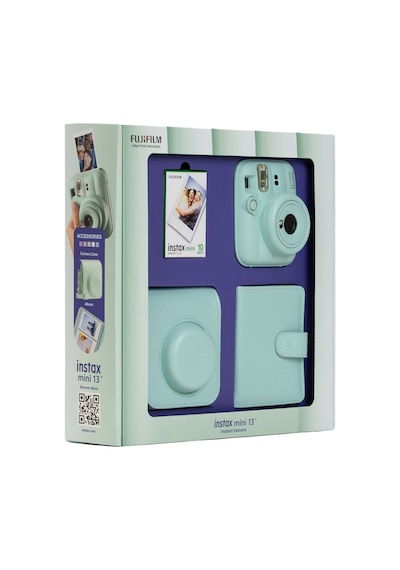 Instax Mini 13 Yeşil Fotoğraf Makinesi 10'lu Film Kare Albüm Ve Deri Kılıf Bundle Box