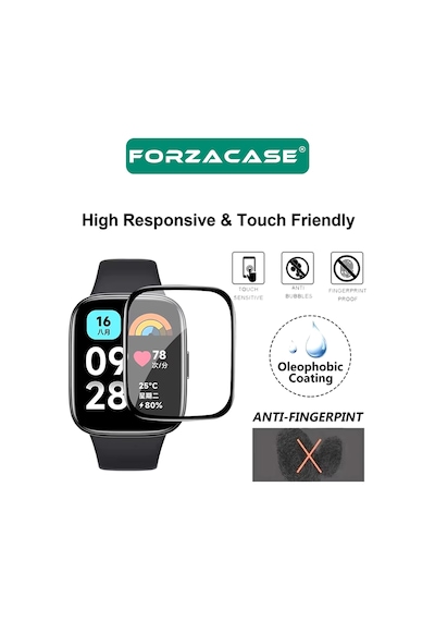 Forzacase Xiaomi Redmi Watch 5 Active İçin Çerçeveli Tam Kaplayan 3d Pet Ekran Koruyucu Film - Fc016 Şeffaf