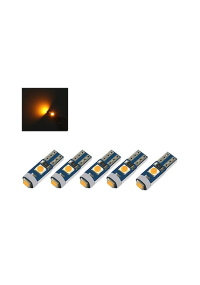 5 Adet Turuncu T5 Led Kilometre Kadran Ambians Aydınlatma Ampulü