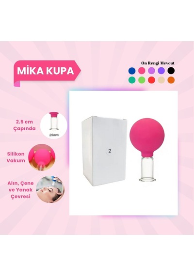 Silikon Vakumlu Mika Yüz Masaj Kupası No:2 Pembe Çok Renkli