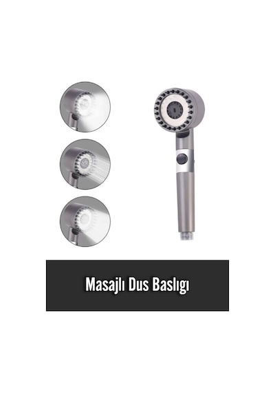 Masajlı Çok Fonksiyonlu Ayarlanabilir Filtreli Arıtmalı Krom Duş Başlığı El Duşu Lüks Kalite Diğer
