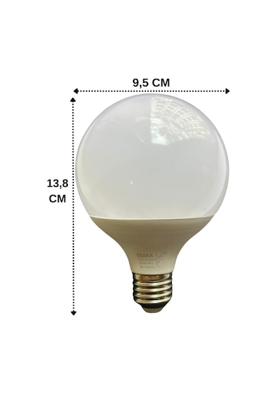 Osaka 15w 100w 6500k Beyaz Işık E27 Duylu G95 Led Glop Ampul 8 Adet