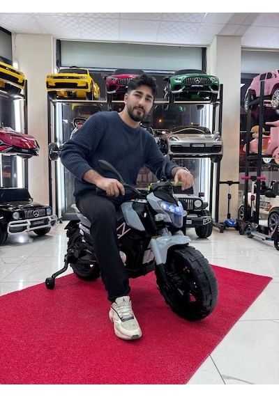 3-10 Yaş 12 Volt Akülü Motor Akülü Motosiklet Gri