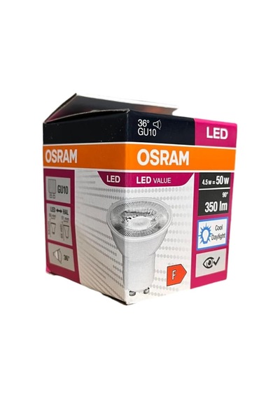 Gu10 Led Ampul 4.5w 6500k Beyaz Işık 350lm, 36 Işık Açısı, 10'lu Ekonomik Paket, Enerji Sını Standart