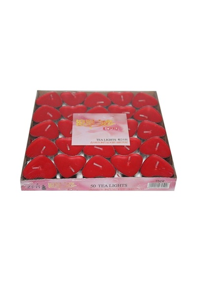 Kalpli Kırmızı Renk 25 Adet Tealight Mum Karışık