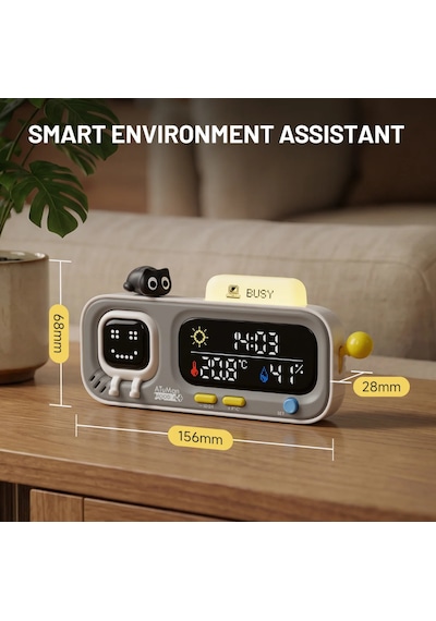 Atuman Mood-a Akıllı Termometre Higrometre Saat Retro Piksel Ekranlı Sıcaklık Nem Ölçer, Usb Şarjlı Masaüstü Akıllı Oda Monitörü, Animasyonlu Dekoratif Ev & Ofis Cihazı Hediyelik Süs Siyah Atuman Mood-a Akıllı Termometre Higrometre Saat Retro Piksel Ekranlı Sıcaklık Nem Ölçer, Usb Şarjlı Masaüstü Akıllı Oda Monitörü, Animasyonlu Dekoratif Ev & Ofis Cihazı Hediyelik Süs Siyah