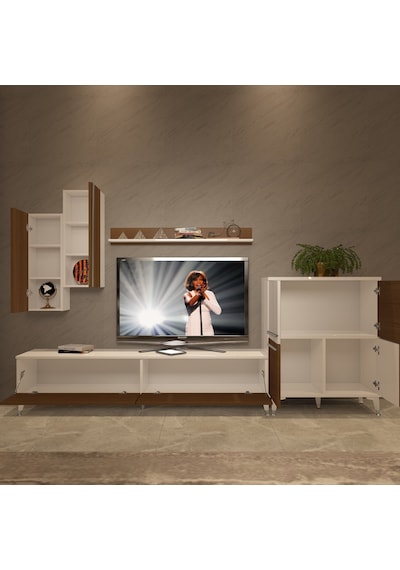 Decoraktiv Eko 6 Mdf Std Silver Tv Ünitesi Tv Sehpası Beyaz - Ceviz