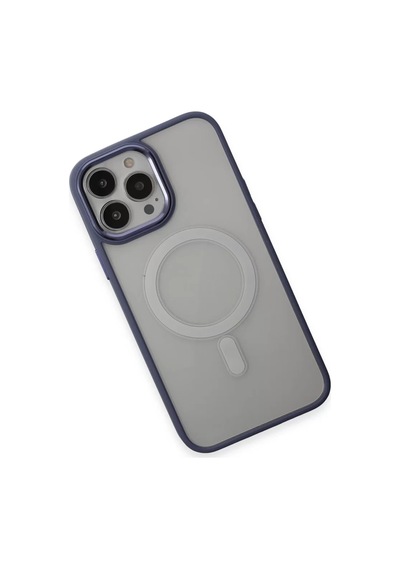 Newface Apple Uyumlu iPhone 15 Pro Max Kılıf Room Magneticsafe Silikon - Sierra Blue Resimdeki