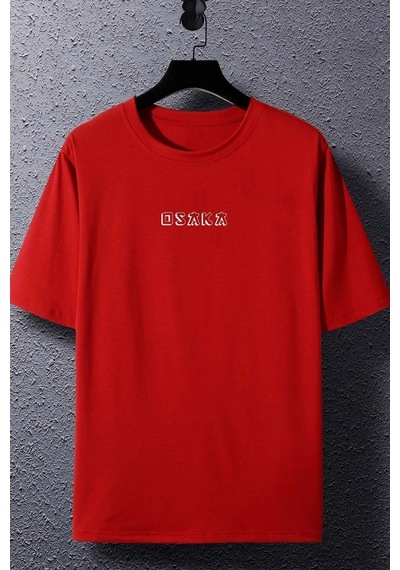 Flood Of Style Unisex Osaka Baskılı T-shirt Kırmızı