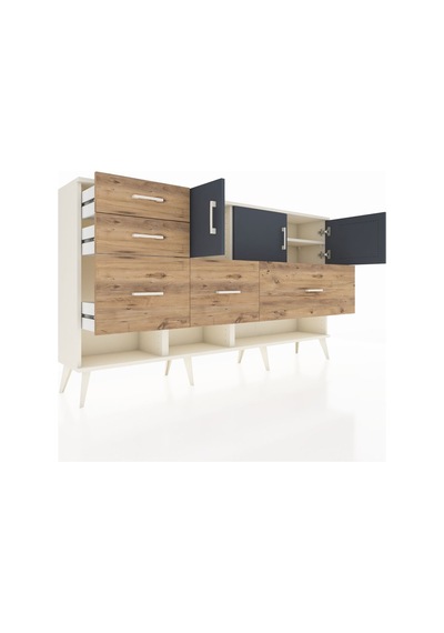 Arges Konsol 3 Raflı 5 Çekmeceli 3 Kapaklı 176x30x99 Aytaşı-antrasit/çam Antrasıt/atlas Çam - Aytası Arges Konsol 3 Raflı 5 Çekmeceli 3 Kapaklı 176x30x99 Aytaşı-antrasit/çam Antrasıt/atlas Çam - Aytası