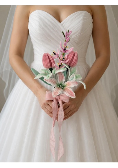 El Yapımı Şönil Gelin Buketi Solmayan Düğün Buketi Beyaz-pembe Bridal Bouquet Nişan, Nikah Ve Düğün Çiçeği Beyaz Pembe El Yapımı Şönil Gelin Buketi Solmayan Düğün Buketi Beyaz-pembe Bridal Bouquet Nişan, Nikah Ve Düğün Çiçeği Beyaz Pembe