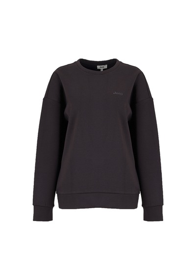 Jeep Kahverengi Kadın Bisiklet Yaka Relaxed Baskılı Sweatshirt J5wl-swt7089 Kahve