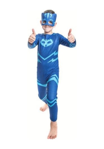 Sedirli Pj Mask Kostüm Pijamaskeliler Kedi Çocuk Kostüm -Tulum + Maske