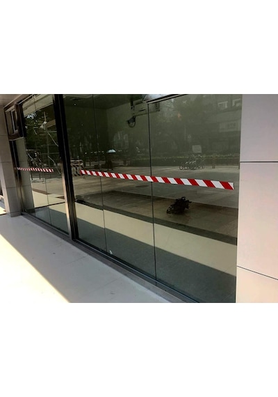 Reflektörlü Fosforlu Reflektif Ikaz Bandı ( 1 Mt ) 5Cm Kırmızı-Be