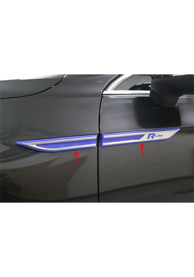 Volkswagen Vw R Line 3M 3D Yan Çamurluk Krom Bıçak Logo Arma