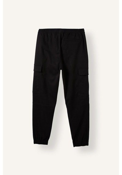 Defacto Regular Fit Beli Bağcıklı Kargo Cepli Jogger Pantolon F4681ax26aubk81 Siyah-bk81