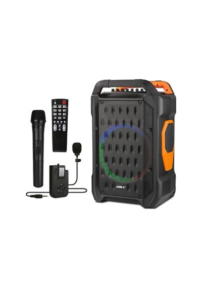 Shile Sl-10 120 Watt Taşınabilir Seyyar Amfi Hoparlör Kablosuz 1 El + 1 Yaka Mikrofonlu Kumandalı Usb+sd+bt