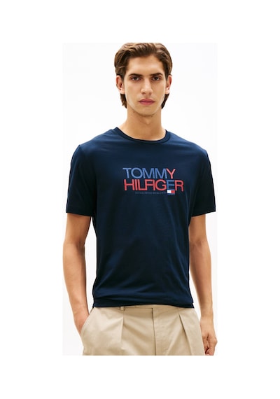 Tommy Hilfiger Mw0mw42369 Brand Love Big Text Erkek Tişört Lacivert