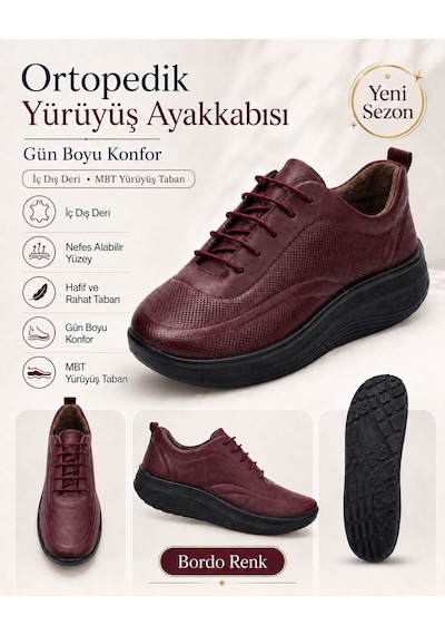 Capella Cpl Deri Ve Confort Yürüyüş Ayakkabısı Bordo
