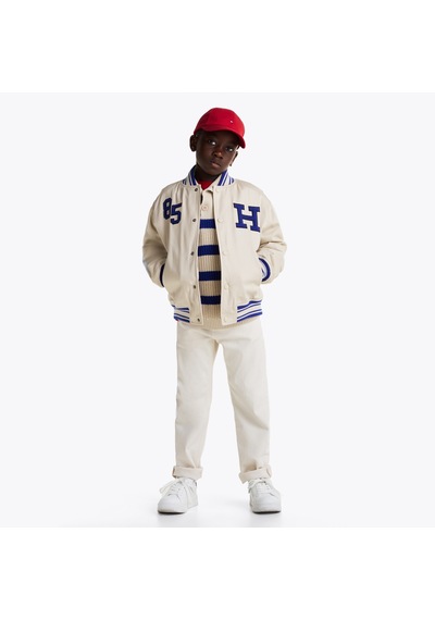 Tommy Hilfiger Twill Badge Varsity Çocuk Bej Ceket Kb0kb09367 Bej