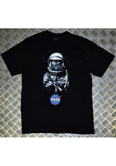 Stoned&Fame Nasa Baskılı T-shirt SIYAH
