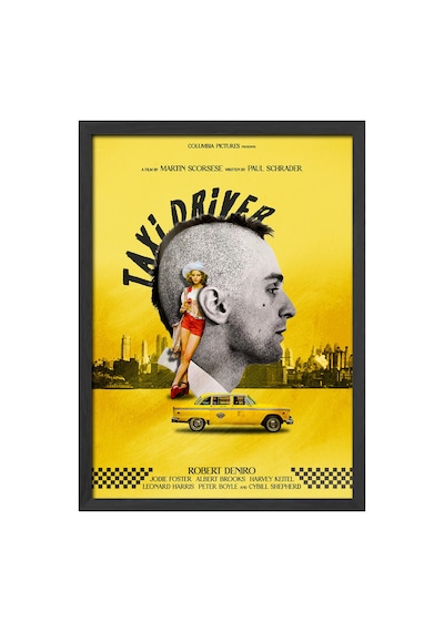 Taxi Driver Siyah Ahşap Çerçeveli Poster, Film Duvar Tablosu