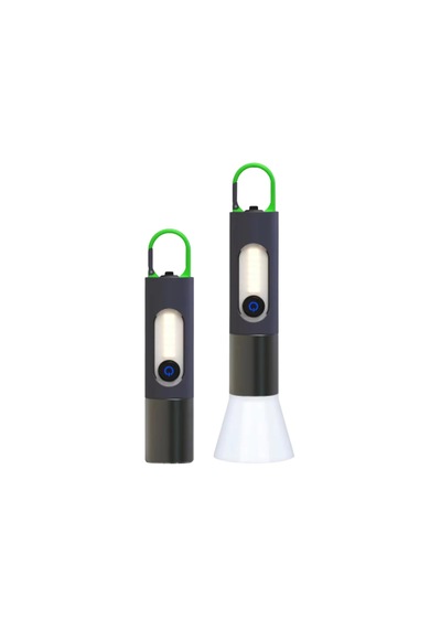 Hp-836 Su Geçirmez Uzun Menzilli Led El Feneri 5730 Led, 5v Usb Şarjlı, Taşınabilir Askılı Tasarım Bej - Siyah