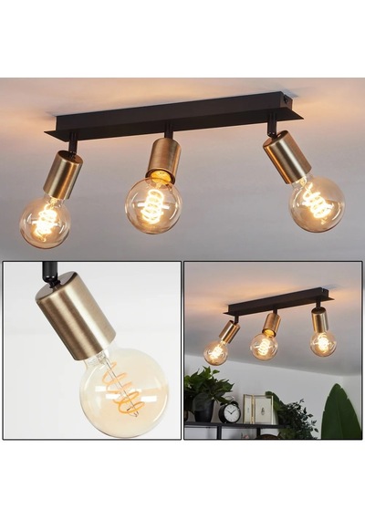 Riolıght Modern3 Siyah3 3xe27 Duylu3 Mafsallı Hareketli Başlık Glop Ampul Hariç Metal Spot Avize Siyah